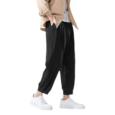 Men's Light Ice Silk Cropped Casual Pants
