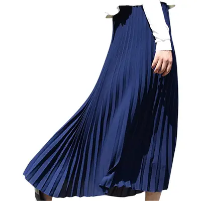 2023 Summer Chiffon Pleated Skirt Half Length Pink