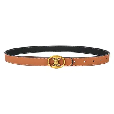 Women's Double Sided Genuine Leather Belt Brown Black