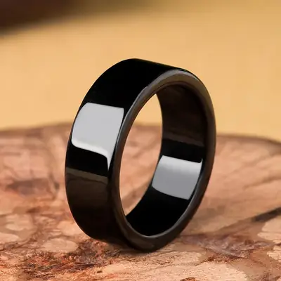 Black Jadeite Ring for Men Women A-Grade