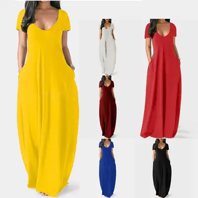 Black Long Sleeve V-Neck Dress for Women Large Size