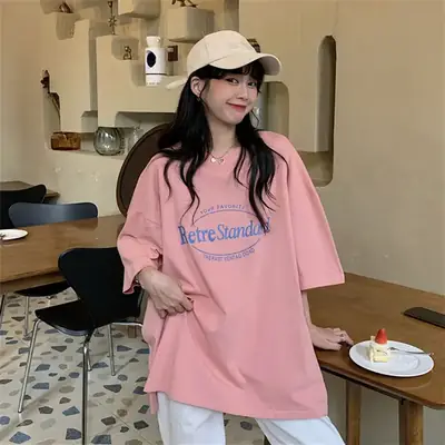 Women Retro Print Loose Fit T-Shirt Summer 2025