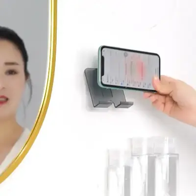 Wall-Mounted Phone Bracket Rose Gold Toilet Storage Rack
