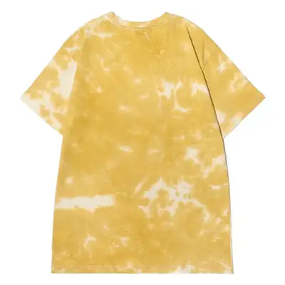 Men Tie-dye Cotton T-shirt Pink Black Loose Fit