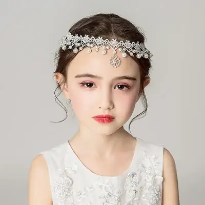 Children's Crystal Hair Band with Pearl Accents