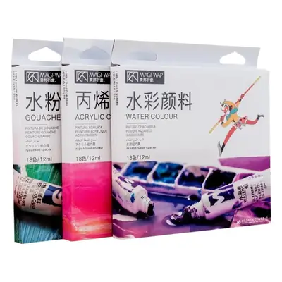 Meibang Qifu Watercolor Gouache Pigment Set 12/18/24 Color Children Graffiti Beginner Practice Painting Pigment