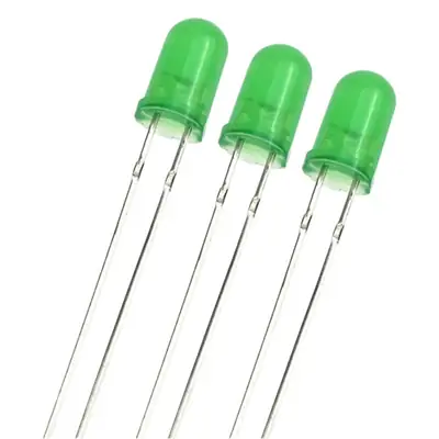 Green LED Bulbs 5mm Direct Plug F5 White Light