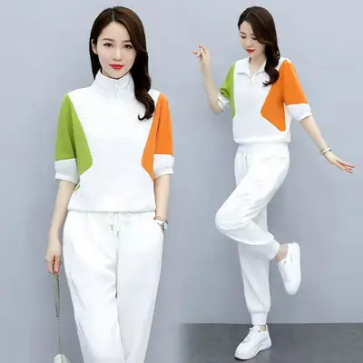 Women's Blue Yellow Polo Track Suit Summer 2024
