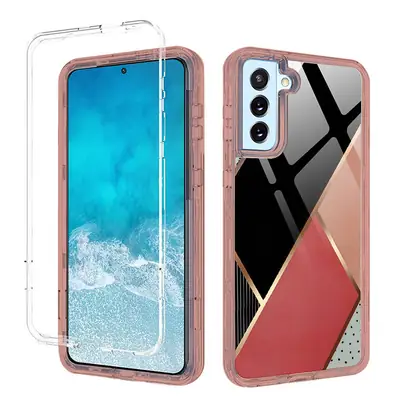 Samsung S20 S21 FE S22 Plus S23 Ultra 3-in-1 Transparent Protective Case