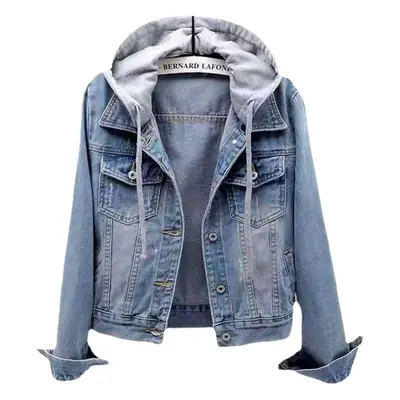 Women Denim Short Jacket with Fringe Trim 2025 Spring