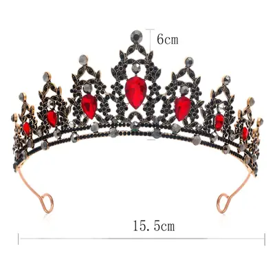 Noble Black Gemstone Sparkling Diamond Bridal Headdress