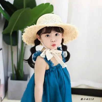 Children Straw Hat Sun Hat Lightweight Raffia Korean Style