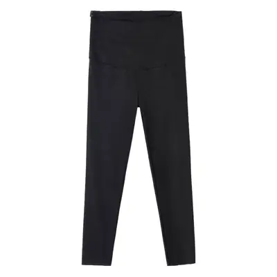 Plus Size Fleece Lined Sharkskin Pants Black