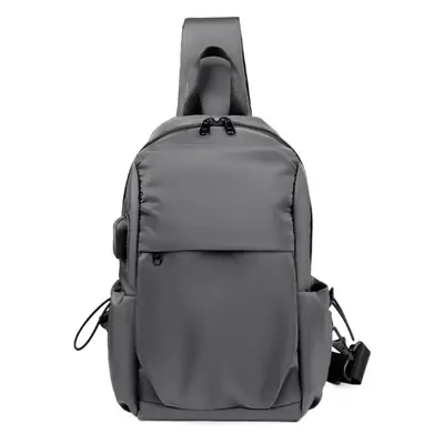 Men's Black Crossbody USB Charging Backpack