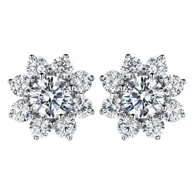 Full Diamond Flower Sunflower Necklace Earrings Set