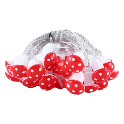 Cross-Border Hot Red Mushroom Light String for Home Decor