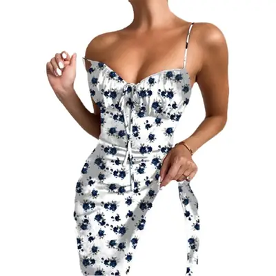 Printed Strap Dress for Women Spring New 2026