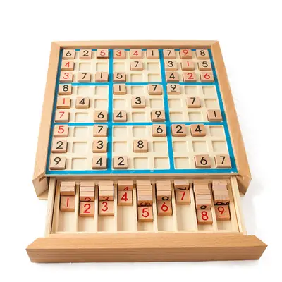 Wooden Sudoku Game for Kids Educational Chessboard