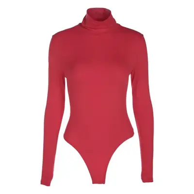 Long Sleeve Red One-Piece Women's T-Shirt Jumpsuit
