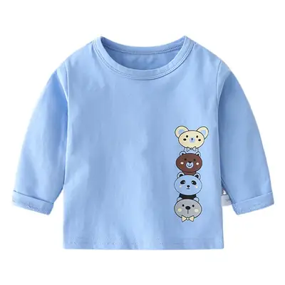Baby Pink Long Sleeve T-Shirt with Bear Print