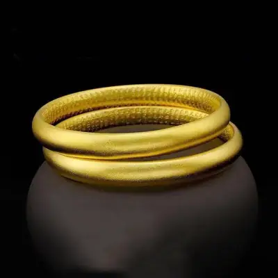 Ancient Vietnamese Sand Gold Heart Sutra Bracelet Women