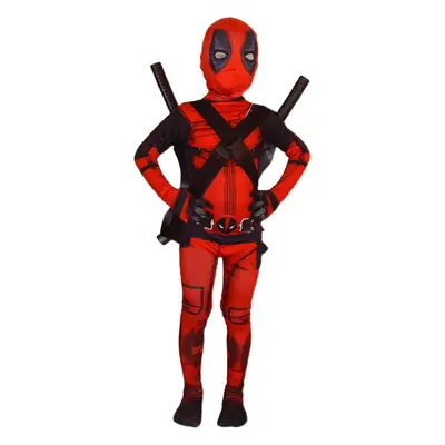 Adult Deadpool Cosplay Suit Red Black Avengers Kids Costume