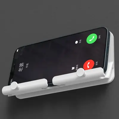 Wall-Mounted Phone Holder with No-Drill Design
