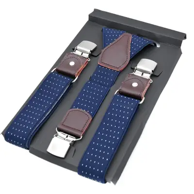 Men's European Style Suspenders with 3-clip Design