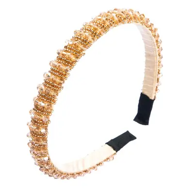 Korean Style Crystal Hairband with Black Strap