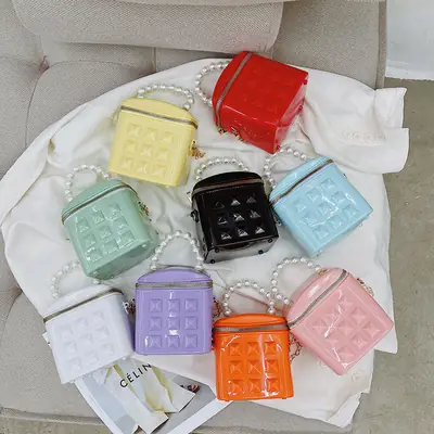 Jelly Mini Pearl Bucket Bag for Women