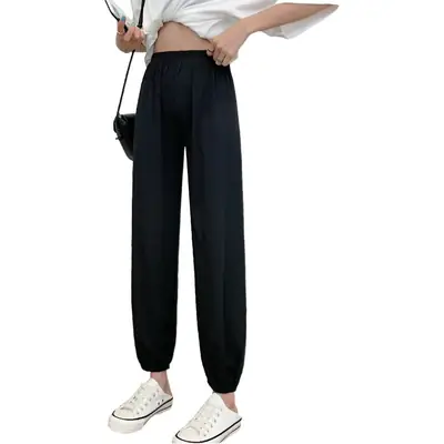 Women Loose Leg Warm Pink Sweatpants Large