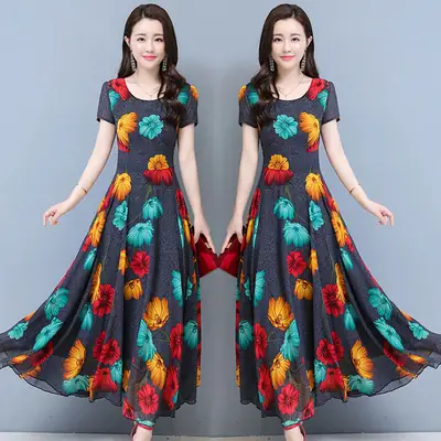 Plus Size Floral Gown Dress for Women 2023