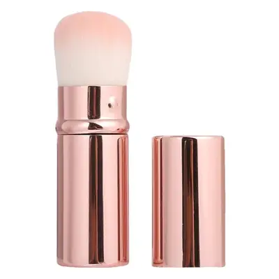 Retractable Blush Brush with Lid Aluminum Tube