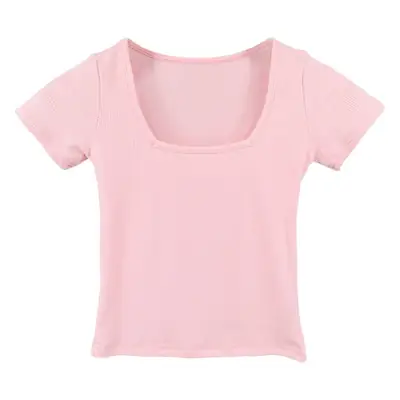 Women Blue Squared Top Crop Top Slim Fit