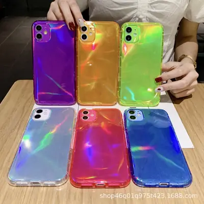 3D Laser Printed Mobile Phone Case Green Orange
