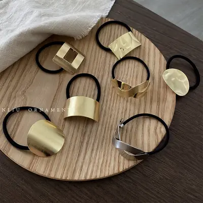 Elegant Simple Metal Hair Rope for Women