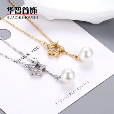 Korean Style Star Moon Necklace for Women