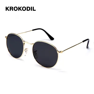 Krokodil Women's Purple Polarized Sunglasses Metal Frame