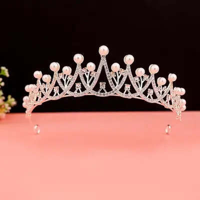 Bride Crown with Pearl Accents for Women