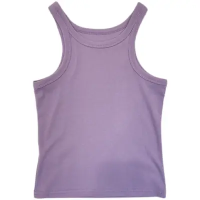 Women's White Rib Camisole Summer Sleeveless T-Shirt