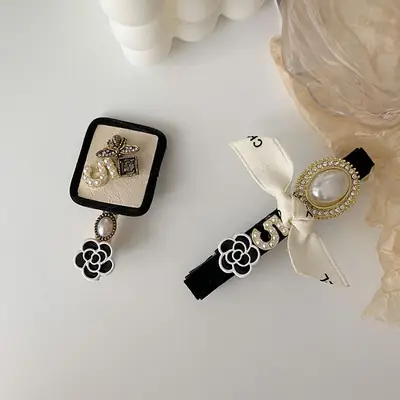 Tweed Style Black & White Hair Clip for Women