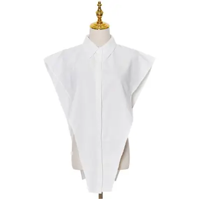 Orange Sleeveless Lapel Shirt for Women 2025