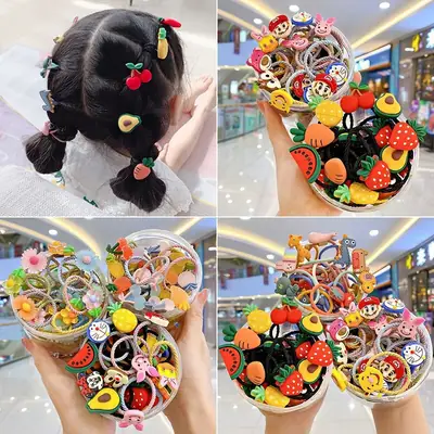 Children's Fruit Hair Bands for Girls Red Rubber Band