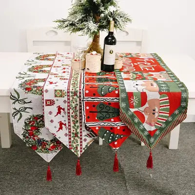 Christmas Table Runner Cloth Decor Set of 5