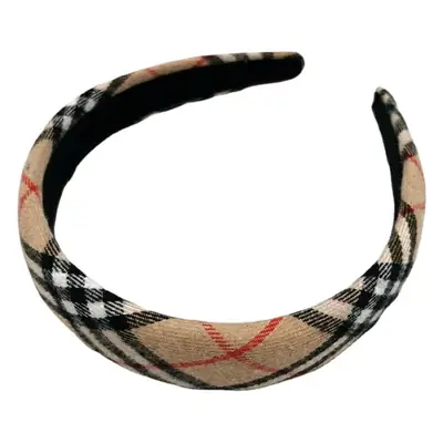 2026 New Year's Headband for Women Plaid Wide Bristle