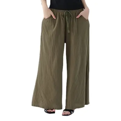 Japanese Wide Leg Pants Women Summer 2021 Linen Trousers