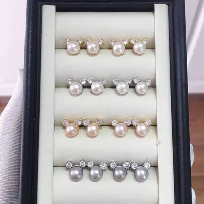 Pearl Earrings for Women Wholesale White Freshwater Design