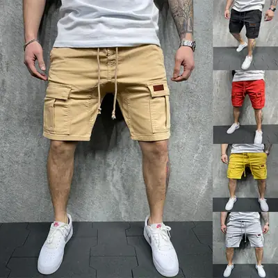 Men Grey Cargo Shorts Large 2024