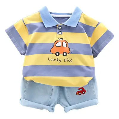 Boys Korean Lapel Polo Shirt 2021 Summer Suit