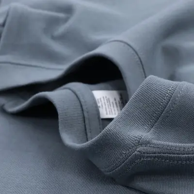 Morandi Heavy Combed Cotton Crewneck T-Shirt Grey Blue